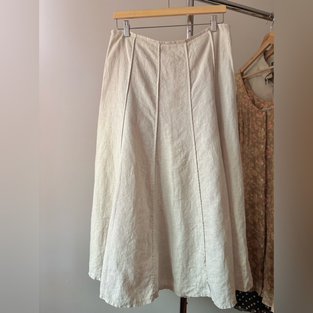 Y2K Linen & Cotton Flowy Maxi Skirt